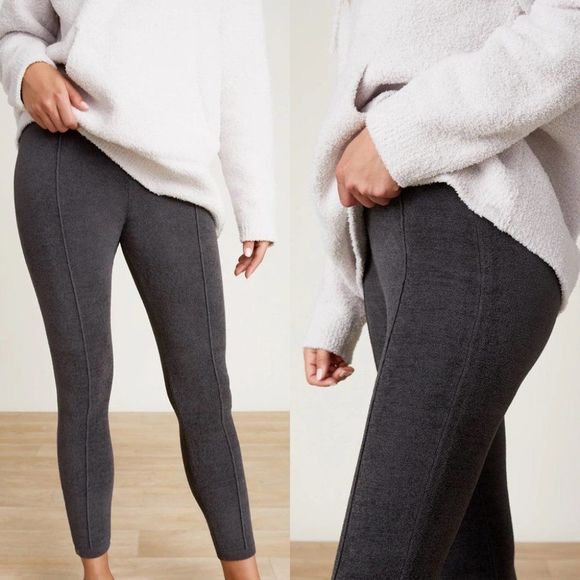 Barefoot Dreams CozyChic Ultra Lite Seamed Legging in Carbon L - Picture 4 of 4